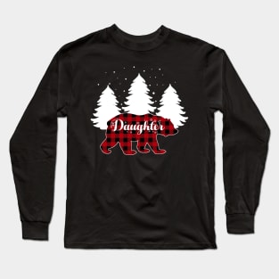 Buffalo Red Plaid Daughter Bear Matching Family Christmas Long Sleeve T-Shirt